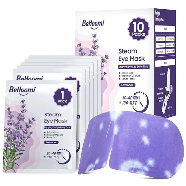 Steam Eye Mask, 10 Packs Heated Eye Mask, Self Heating Disposable SPA Warm Compress for Eyes Sleep Mask, Soothing Moist He...