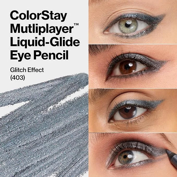REVLON ColorStay Multiplayer Liquid-Glide Eye Pencil, Multi-Use Makeup With Blending Brush, Blends Then Sets, Creamy Textu...