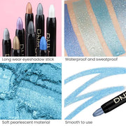 Kaely 4Pcs Cream Eyeshadow Stick Set for Eyes,Sky Blue Dazzling Blue Greenish Cyan Royal Blue,Eye Brightener Shimmer Makeu...