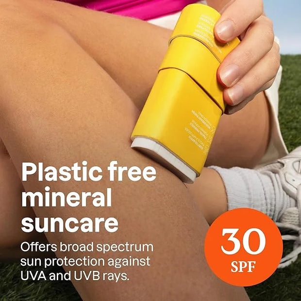 ATTITUDE Mineral Sunscreen Stick with Zinc Oxide, SPF 30, EWG Verified, Plastic-Free, Broad Spectrum UVA/UVB Protection, D...