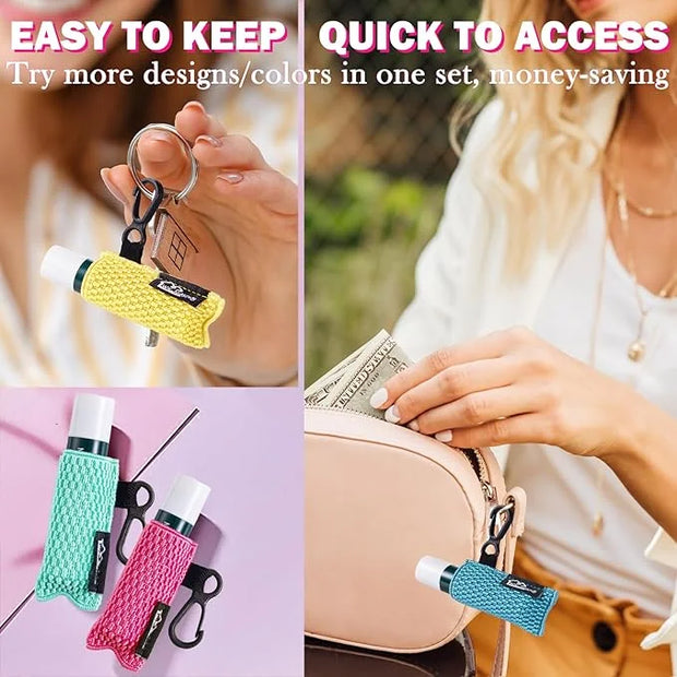 WKieason Lip Balm Sleeves Holder Keychain