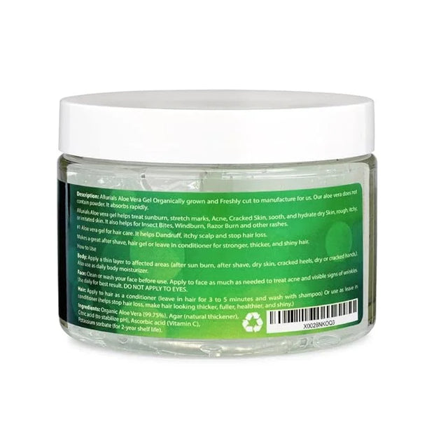 100% Pure & Organic Aloe Vera Gel, Clinically tested & Dermatologist approved, Hydrates & Heals Dry & Damaged Skin & Hair-...