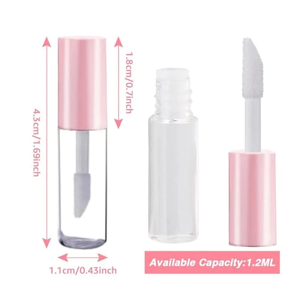 AMORIX 50PCS Mini Lip Gloss Tubes with Wand 1.2ml Empty Lip Gloss Containers Refillable Travel Lip Balm Tubes for Samples ...