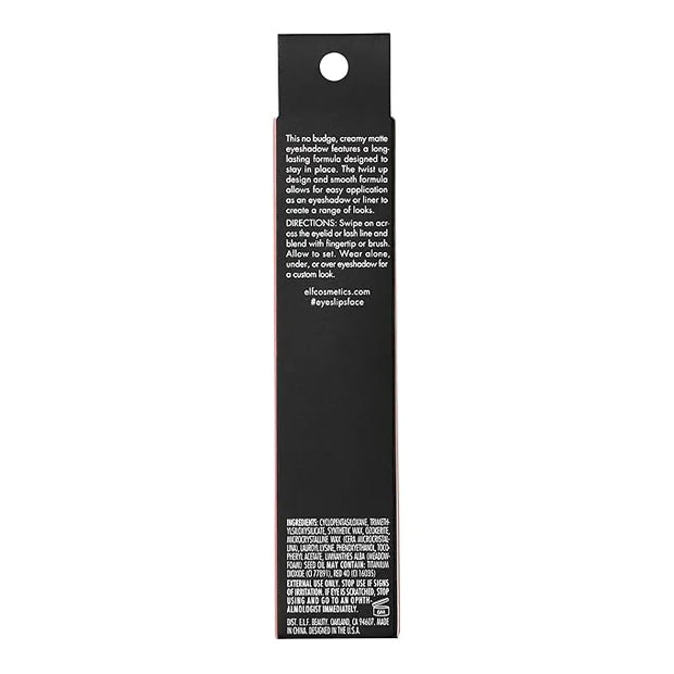 e.l.f. No Budge Matte Shadow Stick, One-Swipe Cream Eyeshadow Stick, Long-Wear & Crease Resistant, Matte Finish, Bombshell...