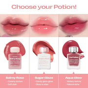 Lip Potion Aqua Glow No.3 Sugar Rose | Hydrating, Non-Sticky Gloss with Sheer Radiance | 0.3 Oz - Product Image