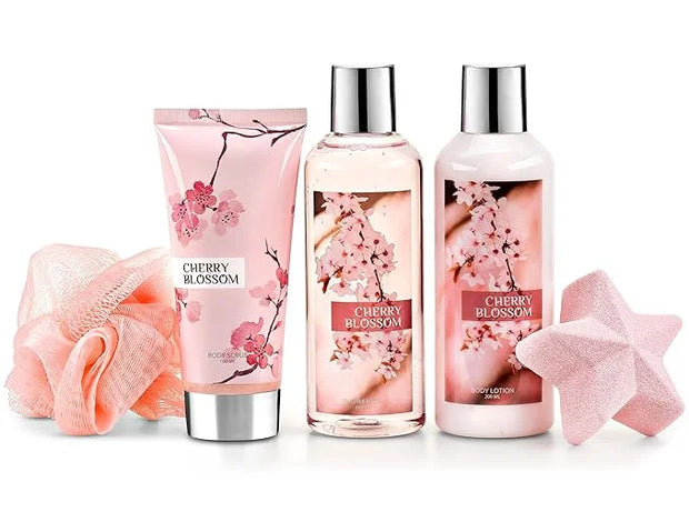 Freida & Joe Fragrance Bath & Body Collection Gift Box, Includes Shower Gel, Body Lotion, Body Scrub, Bath Bomb & Sponge (...