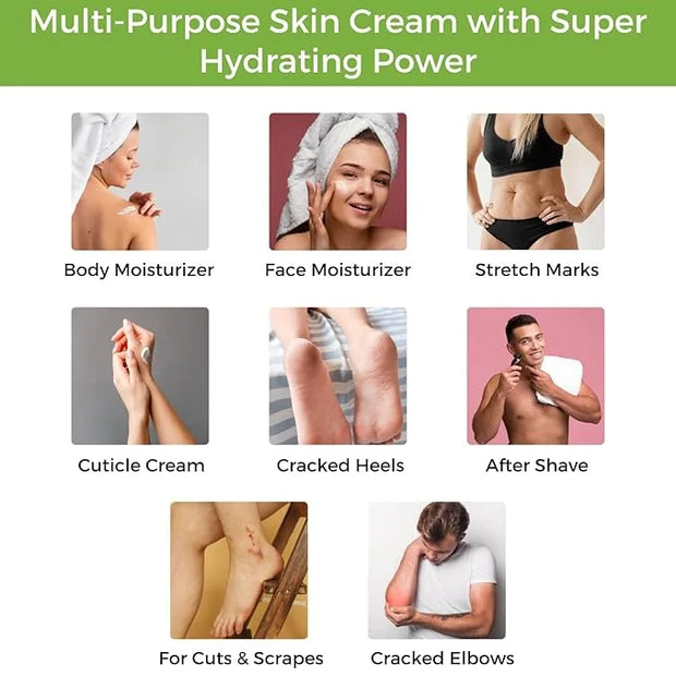 RaGaNaturals Natural Moisturizing Cream - Body & Face Moisturizer for Dry to Very Dry, Sensitive Skin - Unscented Body Cre...