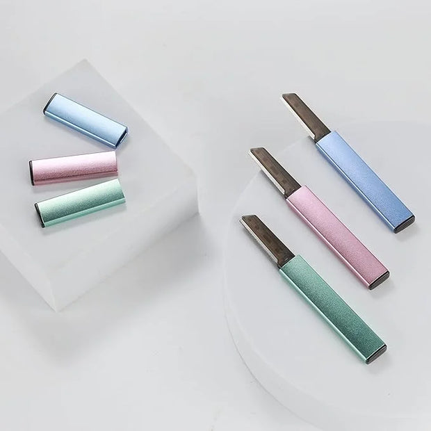 Exfoliating Eyebrow Razor Dermaplaning Tool Eyebrow Trimmer with 4 Replacement Blades, Facial Razors for Women Aluminum Al...