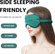 Silk Satin Sleeping Eye Mask, Dark Green Sleep Eye Mask Night Blindfold for Women and Men, Soft Breathable Blackout Eyesha...