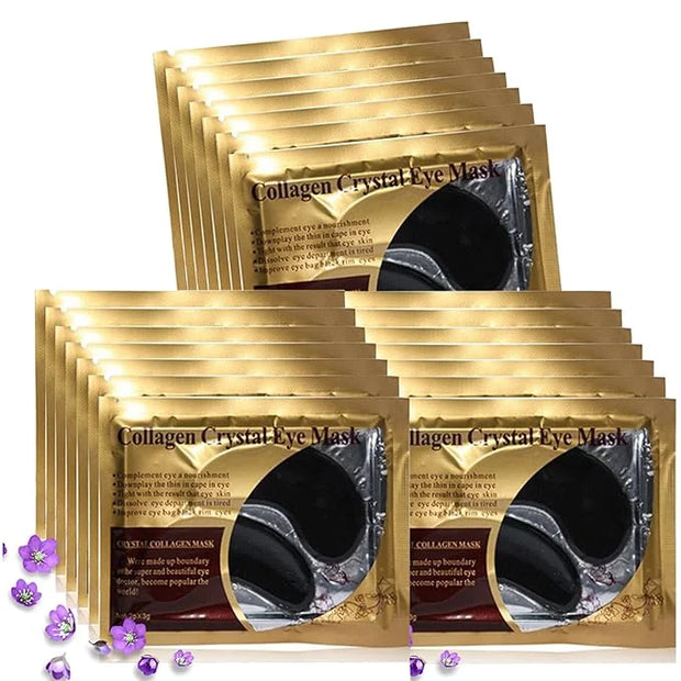 Eye Mask, 30 Pairs Collagen Under Eye Patches, Black Crystal Eye Gel Pads for Reducing Dark Circles, Lighten Wrinkles Anti...