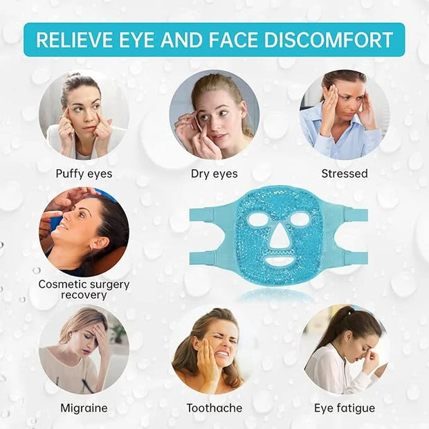 ZNÖCUETÖD Bundle of Cooling Face Mask Ice Face Mask for Puffy Face and Microwaveable Heat Eye Mask for Dry Eyes, Puffy Eye...