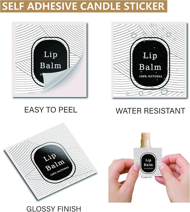 CRASPIRE Lip Balm Labels 80pcs Homemade Container（Geometry）