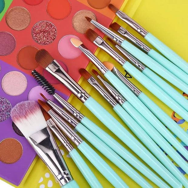 UCANBE 54 Colors Splashy Candies Eyeshadow Palette + 15pcs Makeup Brush Set, Highly Pigment Matte Metallic Shimmer Glitter...