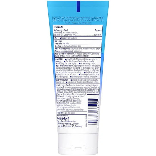 Coppertone Complete Face Sunscreen Lotion SPF 45, Weightless and Oil-Free, Water Resistant Sunscreen with Proven UVA/UVB P...