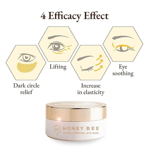 Honey Bee Venom Hydrogel Eye Masks for Dark Circles and Puffiness Bee Propolis Hydrogel Depuffing Eye Patches w/Bee Venom,...