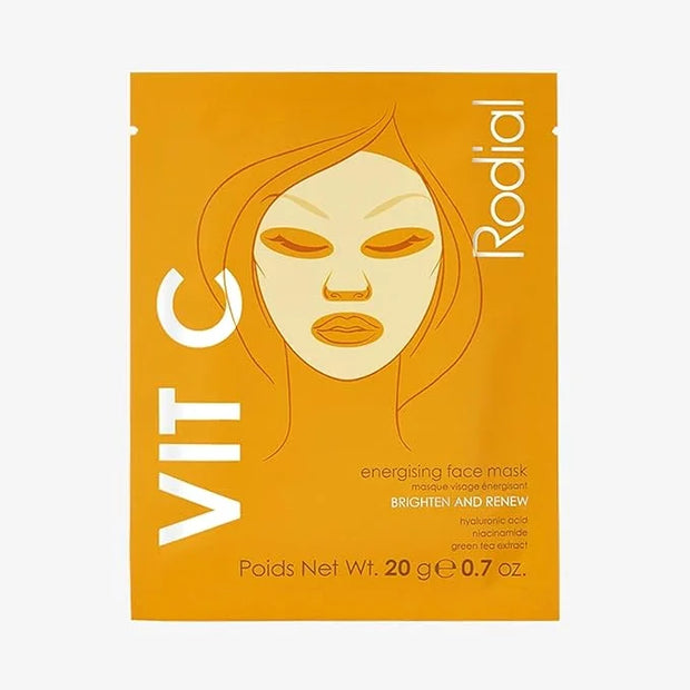Rodial Energising Face Mask Vit C (1 Sachet) Under Eye Luminosity Boost, Hyaluronic Acid, Vitamin C, Niacinamide and Green...