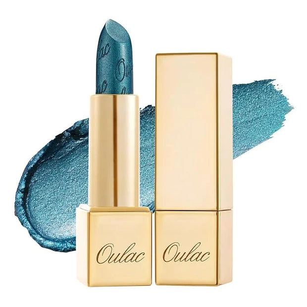 Oulac Metallic Green Lipstick for Women with Metallic 3D Shine, Lightweight Hydrating Formula, High-Impact Lip Color, Vega...