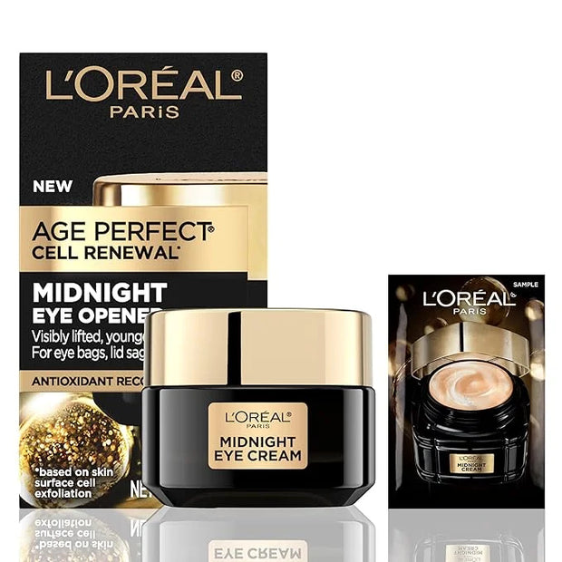 L'Oreal Paris Age Perfect Cell Renewal Midnight Eye Cream, Antioxidant-Rich Under Eye Cream to Treat 8 Signs of Aging, Inc...