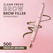 Covergirl Clean Fresh Brow Filler Pomade, 500 Medium Brown, Eyebrow Pencil, Ultra-Precise Tip, Creamy Formula, Highly Pigm...