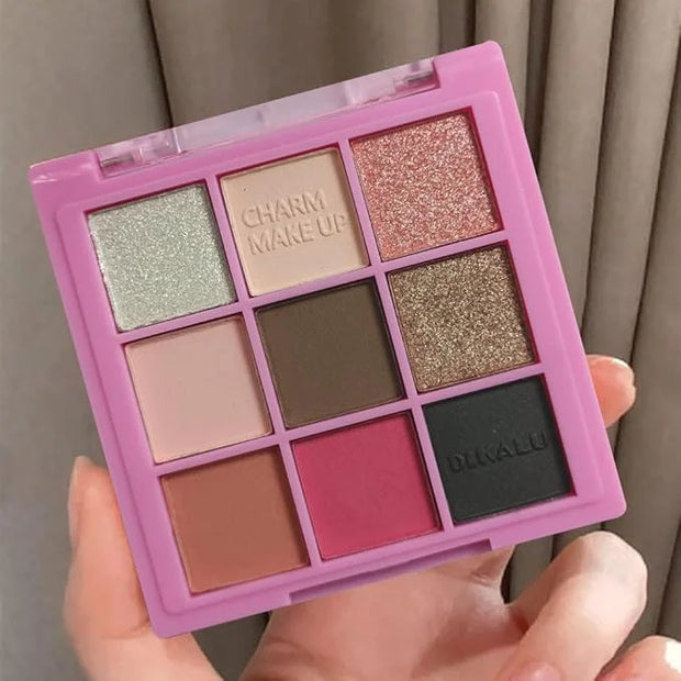 Eyeshadow Palette Makeup- 9 Colors Pink Bown Black Smoking Eyeshadow Palette Matte Shimmer Eye Shadow palettes Highly Pigm...