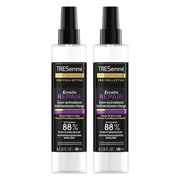 TRESemmé Hair Care Pro Collection Keratin Repair Leave in Conditioner Treatment, Visibly Seals Split Ends, Tames Flyaways ...
