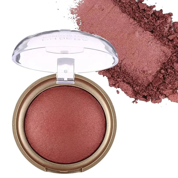 Baked Blush, Marbleized Blush for Cheeks, Shimmery Satin Finish Blushes Powder Palette, Buildable Color Natural Face Makeu...