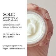 BLITHE Pressed Serum 68.79% Wild Yam Moisturizing Serum with Cream Texture for Women, Vegan Mucin Safe for Sensitive Skin,...