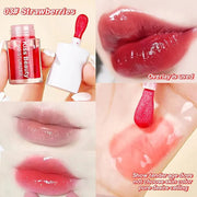 3 Pcs Fruity Plumping Lip Oil Moisturizing Hydrating Lip Care Hydrating Lip Gloss Tinted Lip Balm, Long Lasting & Nourishi...
