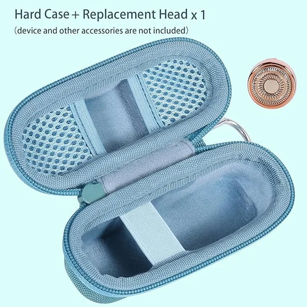co2CREA Hard Case and Replacement Head Compatible with Finishing Touch Flawless Facial Hair Remover Electric Face Razor Wo...