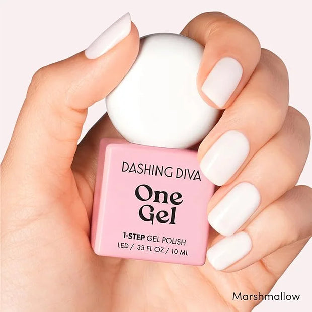 Dashing Diva One Gel Color & Magnetic Topper Duo - Diamante - Marshmallow & Iridescent Glitter Topper - 3-in-1 Base Coat, ...