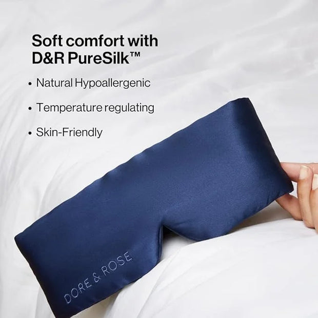 Dore & Rose Deep Sleep Mask Light Blocking, 23 Momme Mulberry Silk Eye Mask, Ultra Soft, Adjustable - Travel Sleeping Mask...