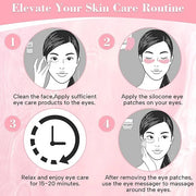 Under Eye Patches, Reusable Under Wrinkle Silicone Mask Pink, Plump Fine Lines & Wrinkles with Metal Eye Cream Applicator,...