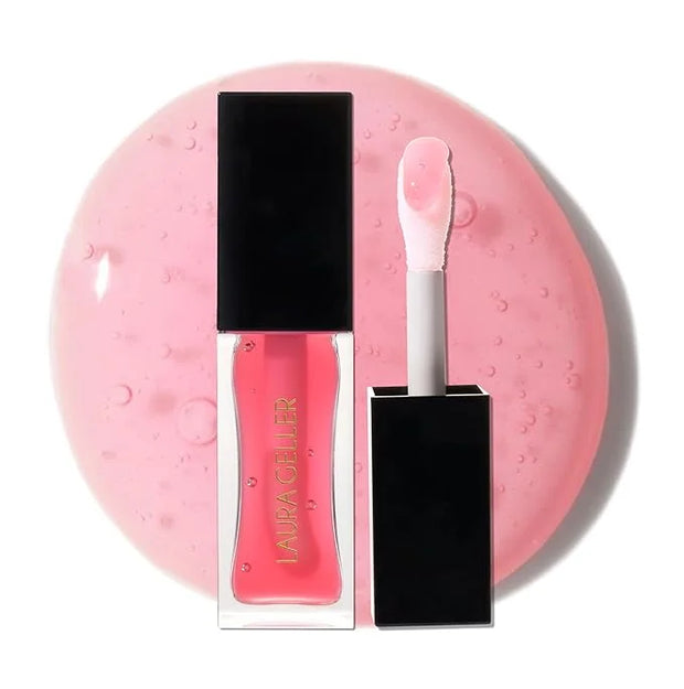 LAURA GELLER NEW YORK Fine Shine Glossy Lip Oil, Sweet Pink - Hydrating Squalane - Sheer Pink Lip Gloss - Product Image