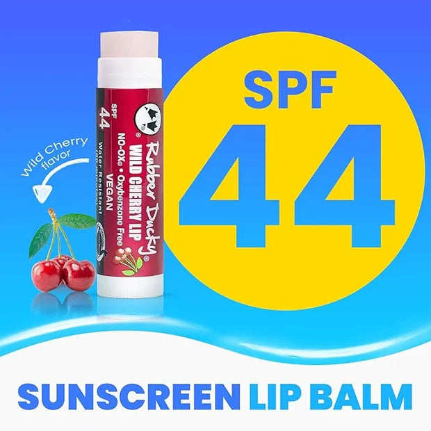 Rubber Ducky | Lip Sunscreen, Lip Balm with SPF 44, Water Resistant Sunscreen Lip Balm | Vegan, Untinted, Cherry Flavor, w...
