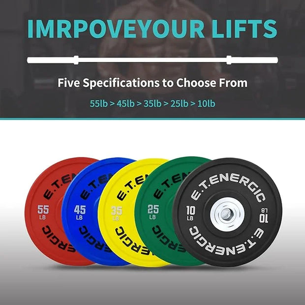 10LB/25LB/35LB/45LB/55LB Bumper Plates Odorless with 2" Opening Olympic - Product Image