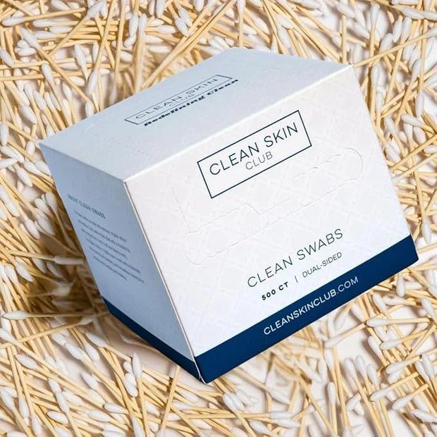 Clean Skin Club Clean Swabs, 2 Pack, 1000 Total Count, One Pointed Tip, Biodegradable + Organic Cotton & Bamboo, Makeup & ...