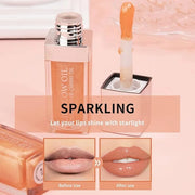 2PCS Hydrating Lip Glow Oil, Plumping Lip Gloss, Clear to Pink Lip Oil Gloss, Transparent Moisturizing Lip Balm, Natural L...