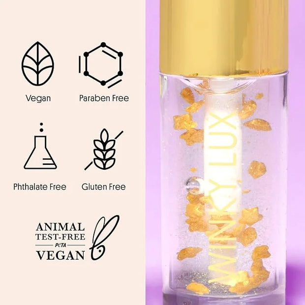 Winky Lux In The Stars Lip Oil, Non Sticky Lip Gloss Oil, Juicy Glossy Lip Balm, Vegan Hydrating Lip Oil with Jojoba Oil, ...