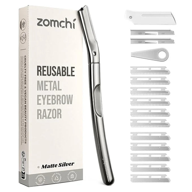 ZOMCHI Dermaplaning Tool, Dermaplaning Razor for Women & Men, Reusable Eyebrow Razor with 11 Refill Blades, Facial Razor R...