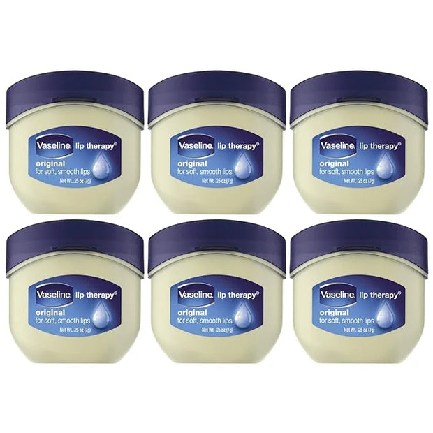 Vaseline Lip Therapy 6-Pack – Mini Lip Balm, Travel-Size Petroleum Jelly Moisturizer for Dry Lips, 0.25 Oz Each - Product ...