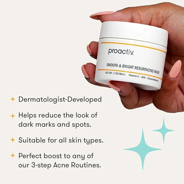 Proactiv Smooth & Bright Resurfacing Vitamin C Face Mask - Targets Post Acne Dark Marks, Hyperpigmentation, Rough Texture,...