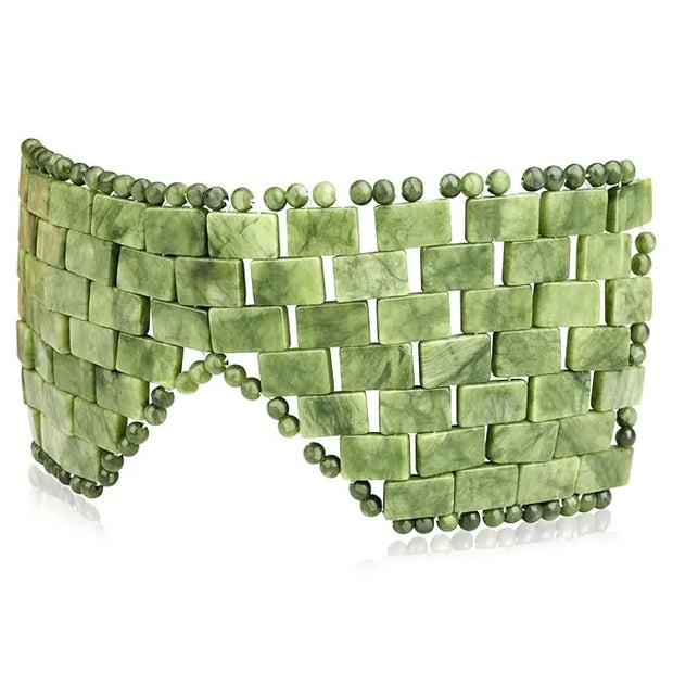 gemshan Jade Eye Mask Natural Green Jade Facial Maks for Relive Eliminate Puffiness - Product Image