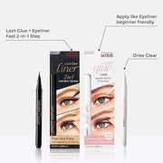 KISS Clear Lash GLUEliner, Felt-Tip Eyelash Adhesive, Clear Matte Finish, Foolproof Application, Easy Touch-Up, 0.02 Oz. 0...