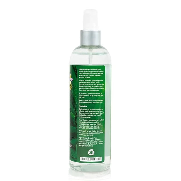 100% Pure & Organic Aloe Vera Spray, Clinically tested & Dermatologist approved, Hydrates & Heals Dry & Damaged Skin & Hai...