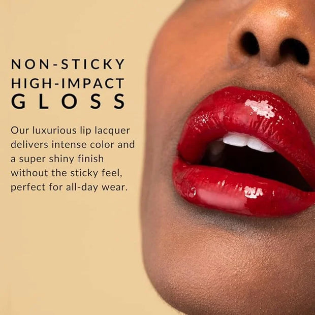 Flori Roberts Luscious Lip Lacquer, Vibrant Lip Gloss Makeup for Women of Color or Deeper Skin Tones, Non-Sticky, Long Wea...