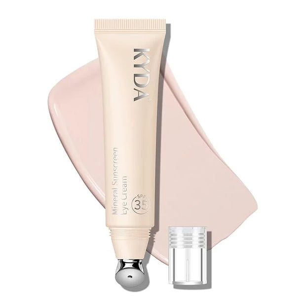 Mineral Sunscreen Eye Cream, 3-in-1 Anti-Aging Sunscreen Under Eye Treatment Cream, SPF 35, Mineral Concealer for Smooth E...