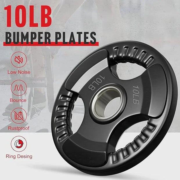 Holleyweb Weight Plates Olympic Rubber Grip Plates 2-Inch - Product Image