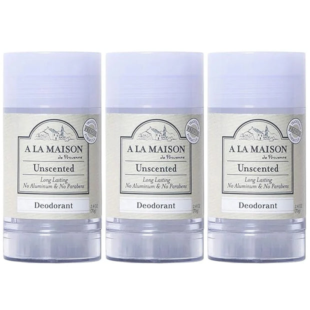 A La Maison de Provence Natural Aluminum-Free Deodorant | Unscented | Traditional French Milled Formula | Long Lasting Saf...