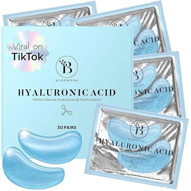 Hyaluronic Acid Under Eye Patches(30 Pairs) Under Eye Patches for Dark Circles, Under Eye Patches for Puffy Eyes and Dark ...