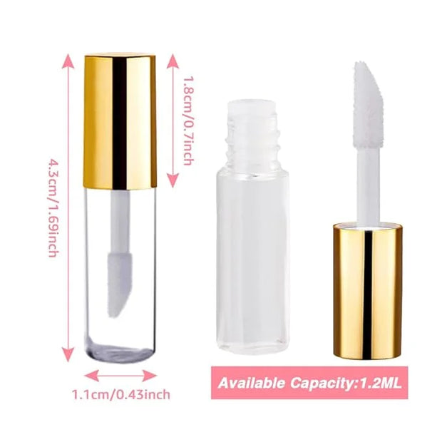 AMORIX 50PCS Mini 1.2ml Lip Gloss Tubes with Wand Empty Lip Gloss Containers Refillable Travel Lip Balm Tubes for Samples ...